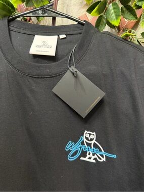 Drake Black T-Shirt with Blue and White Owl Logo Las Vegas Wynn